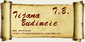 Tijana Budimčić vizit kartica